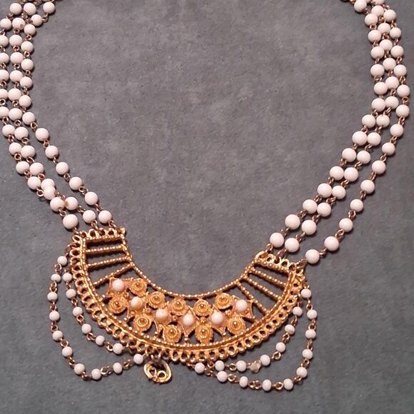 Vintage Moghul Ottoman Festoon Necklace 3 Strand - Picture 1 of 6